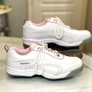 𝅺FOOTJOY GreenJoys 48703 Golf Shoes White Pink 8.5
